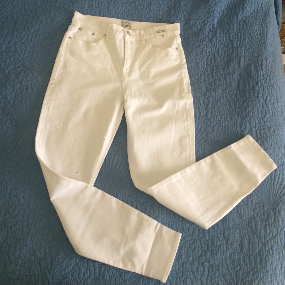 NWT J. Crew White High-Rise Skinny Jeans